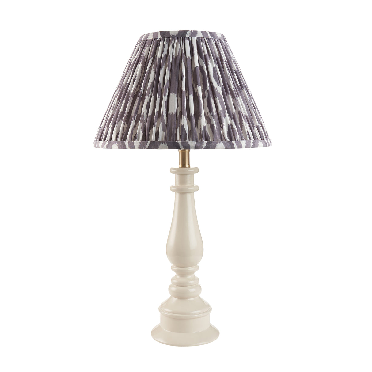 Gloss White Myrtle & Ikat 30cm Pearl grey shade - Comet Lighting