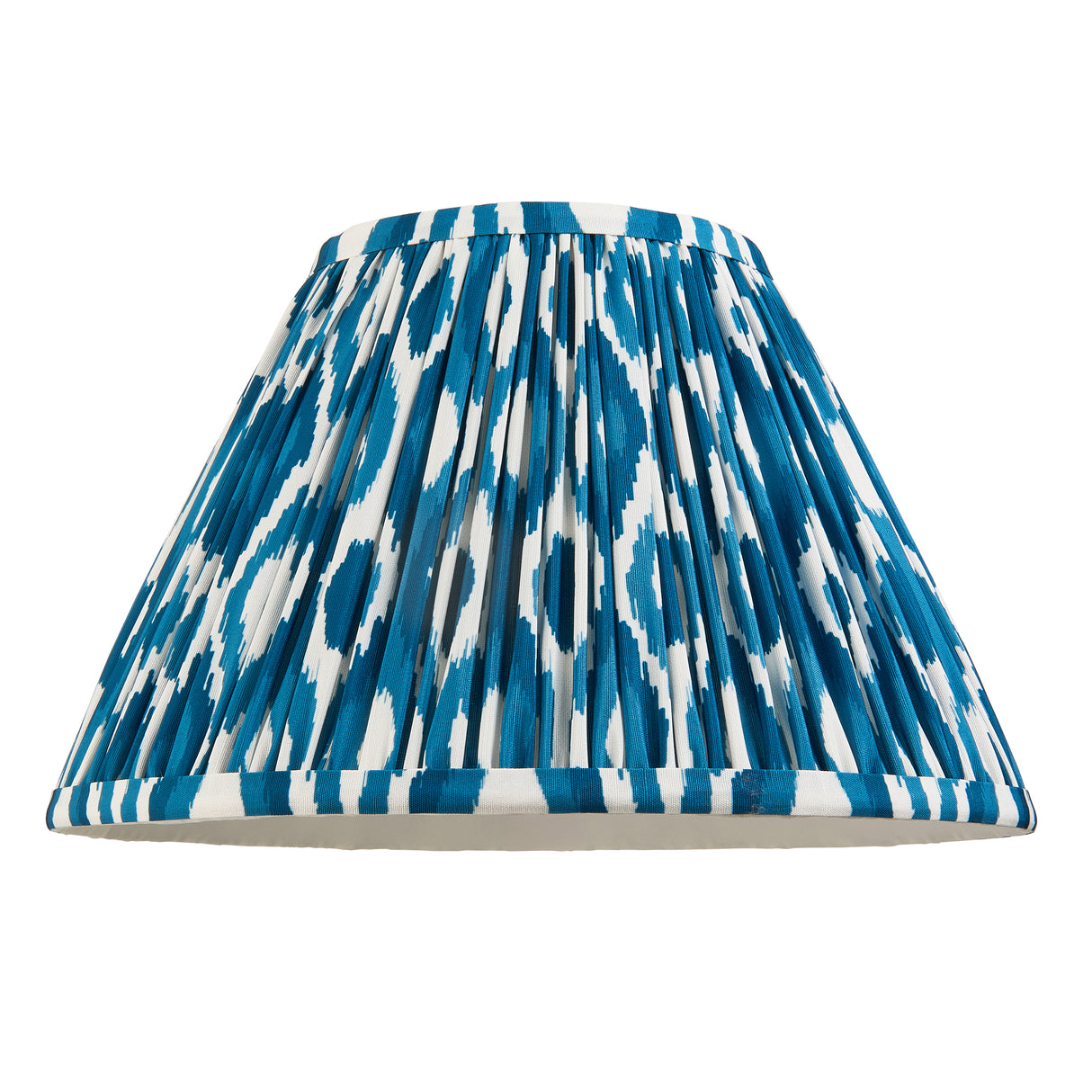 Gloss White Myrtle & Ikat 30cm Marlin blue shade - Comet Lighting
