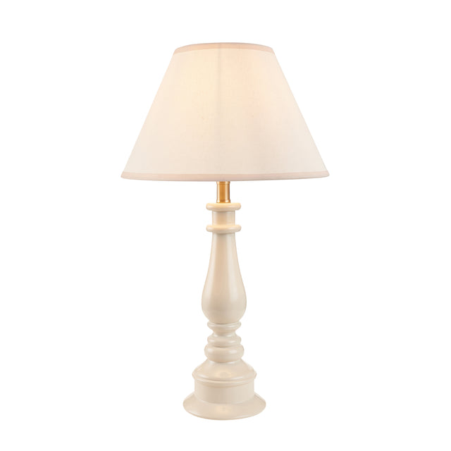 Gloss White Myrtle & Ivy 30cm Vintage white shade - Comet Lighting