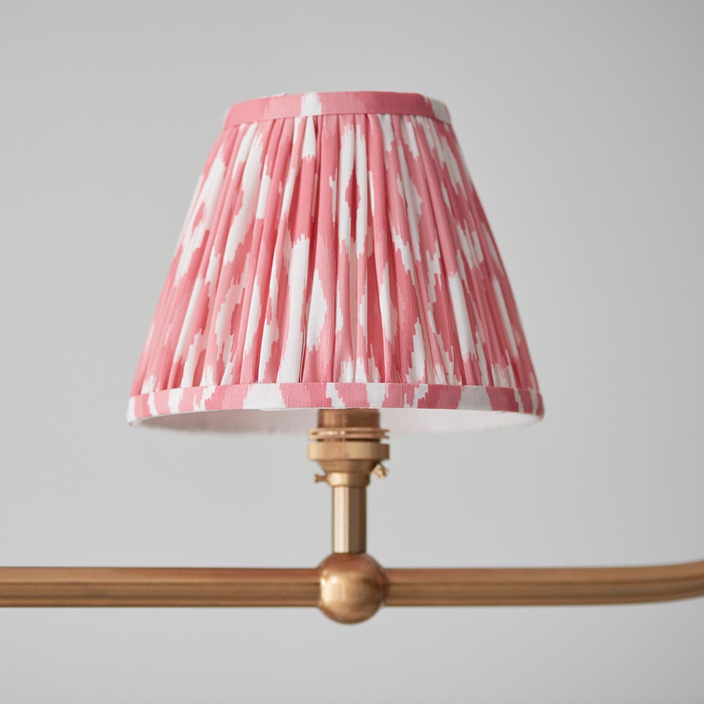 Santiago & Ikat 16cm Coral pink shade 4Lt Pendant - Comet Lighting