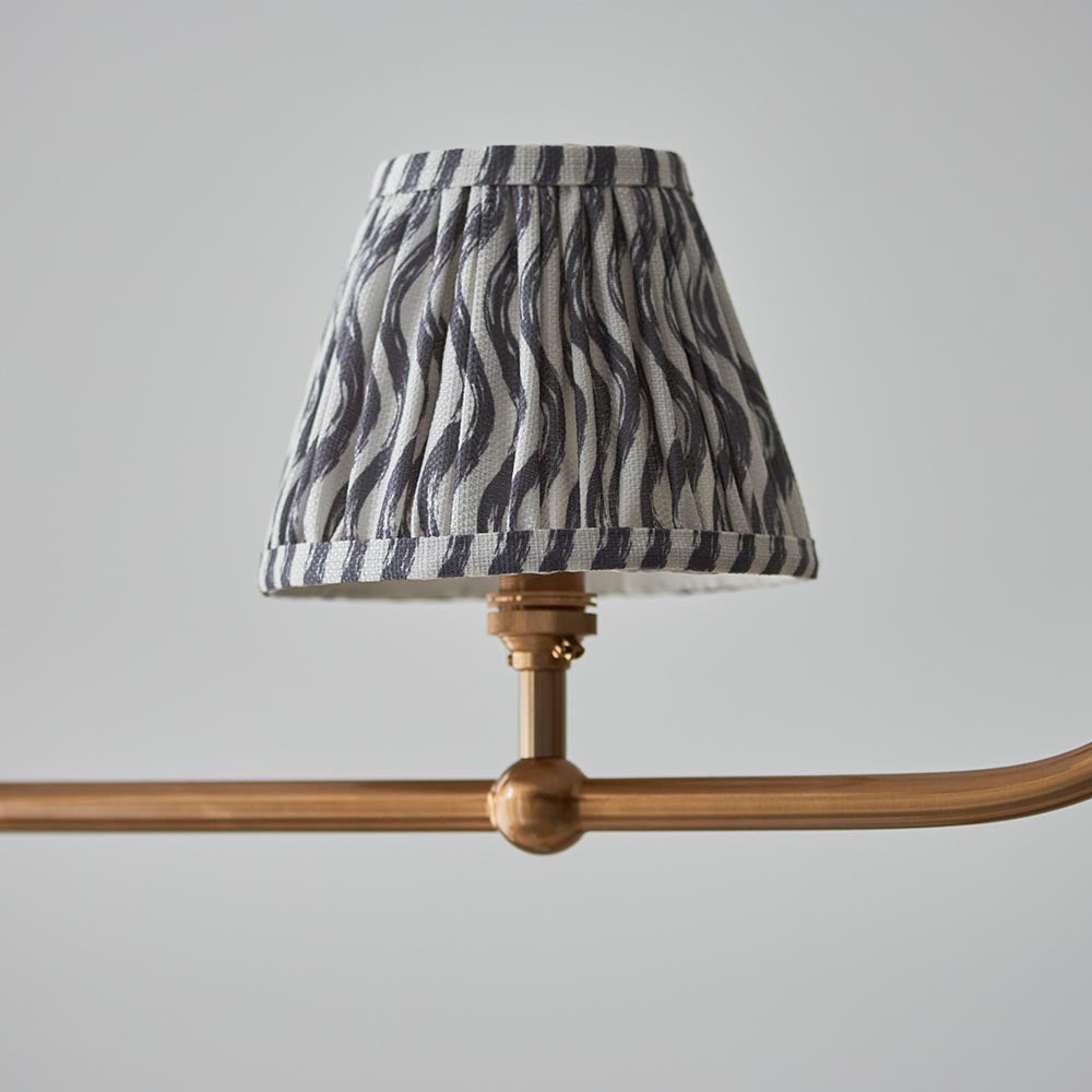 Santiago & Ripple 16cm Pearl grey shade 4Lt Pendant - Comet Lighting