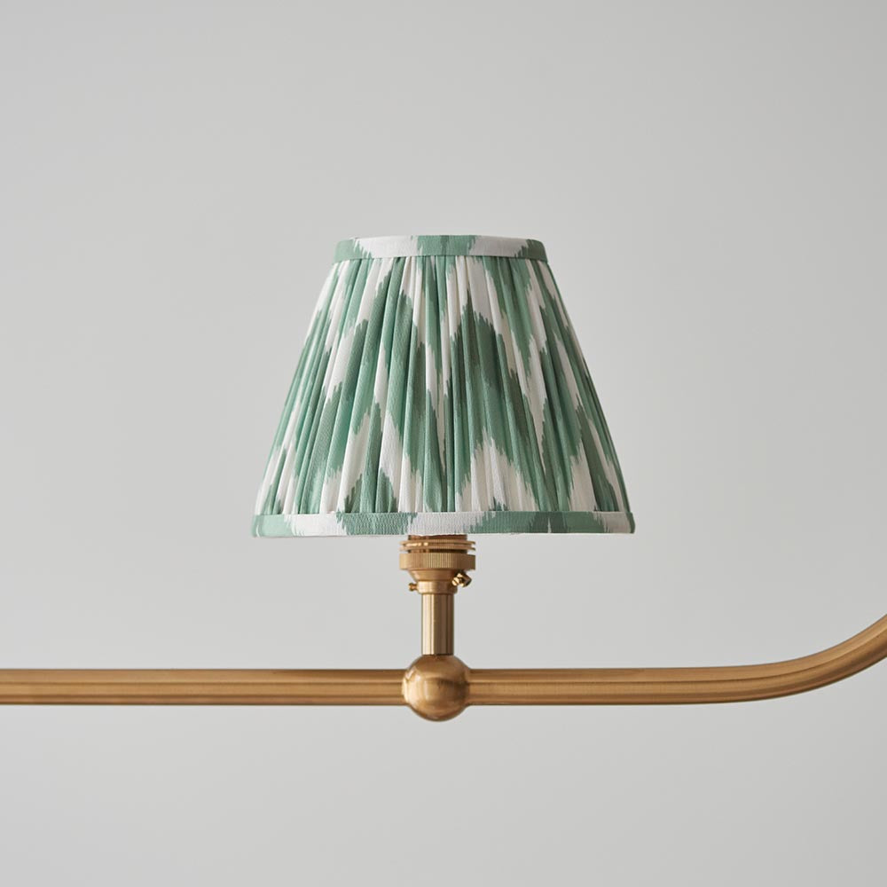 Santiago & Zigzag 16cm Cotswold green shade 4Lt Pendant - Comet Lighting