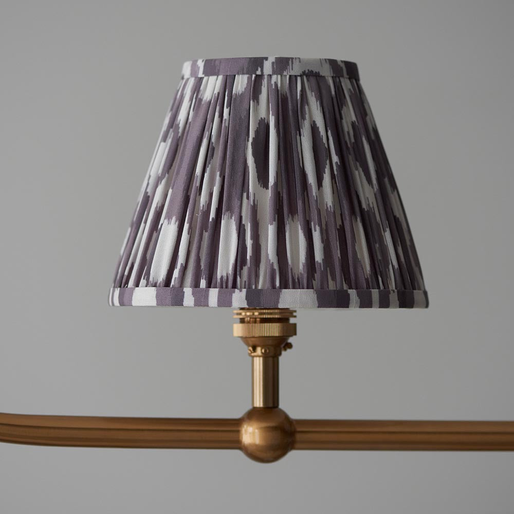 Santiago & Ikat 16cm Pearl grey shade 4Lt Pendant - Comet Lighting