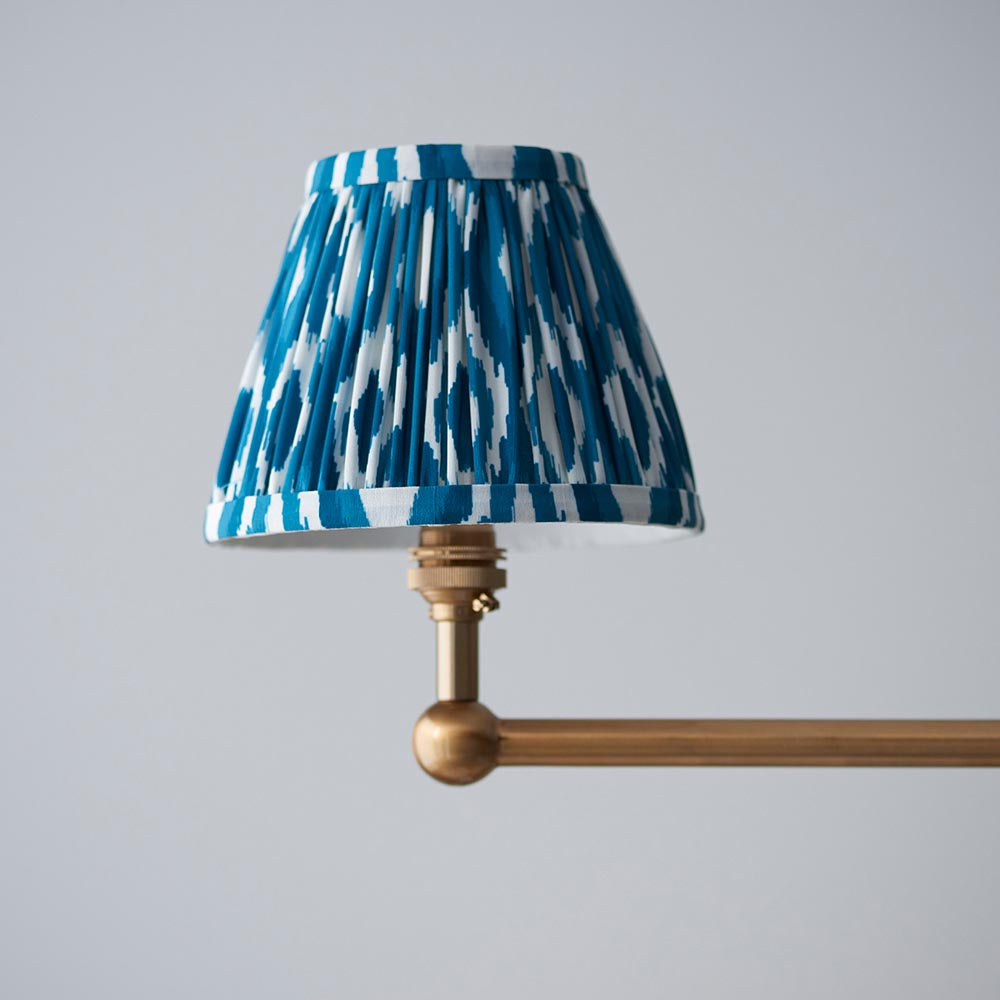Santiago & Ikat 16cm Marlin blue shade 4Lt Pendant - Comet Lighting