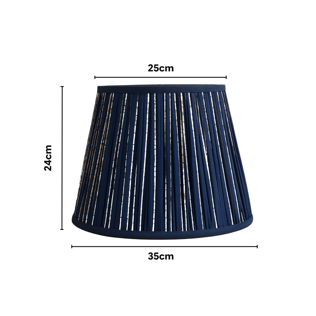 AARTIN 35 CM Blue & White Stripes Cotton Lampshade - Straight Empire ( Shade Only )
