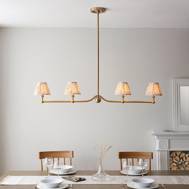 Santiago & Ikat 16cm Neutral shade 4Lt Pendant - Comet Lighting