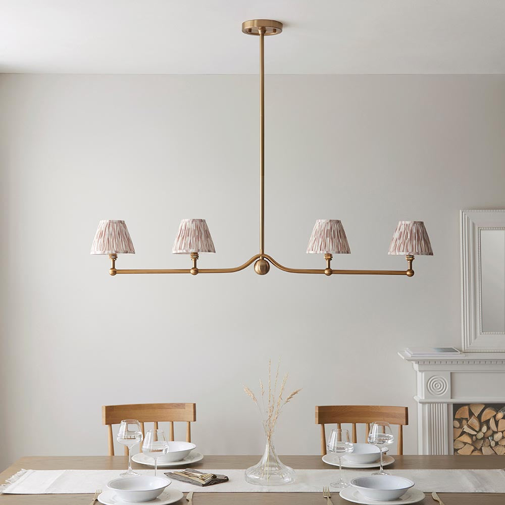 Santiago & Ikat 16cm Neutral shade 4Lt Pendant - Comet Lighting