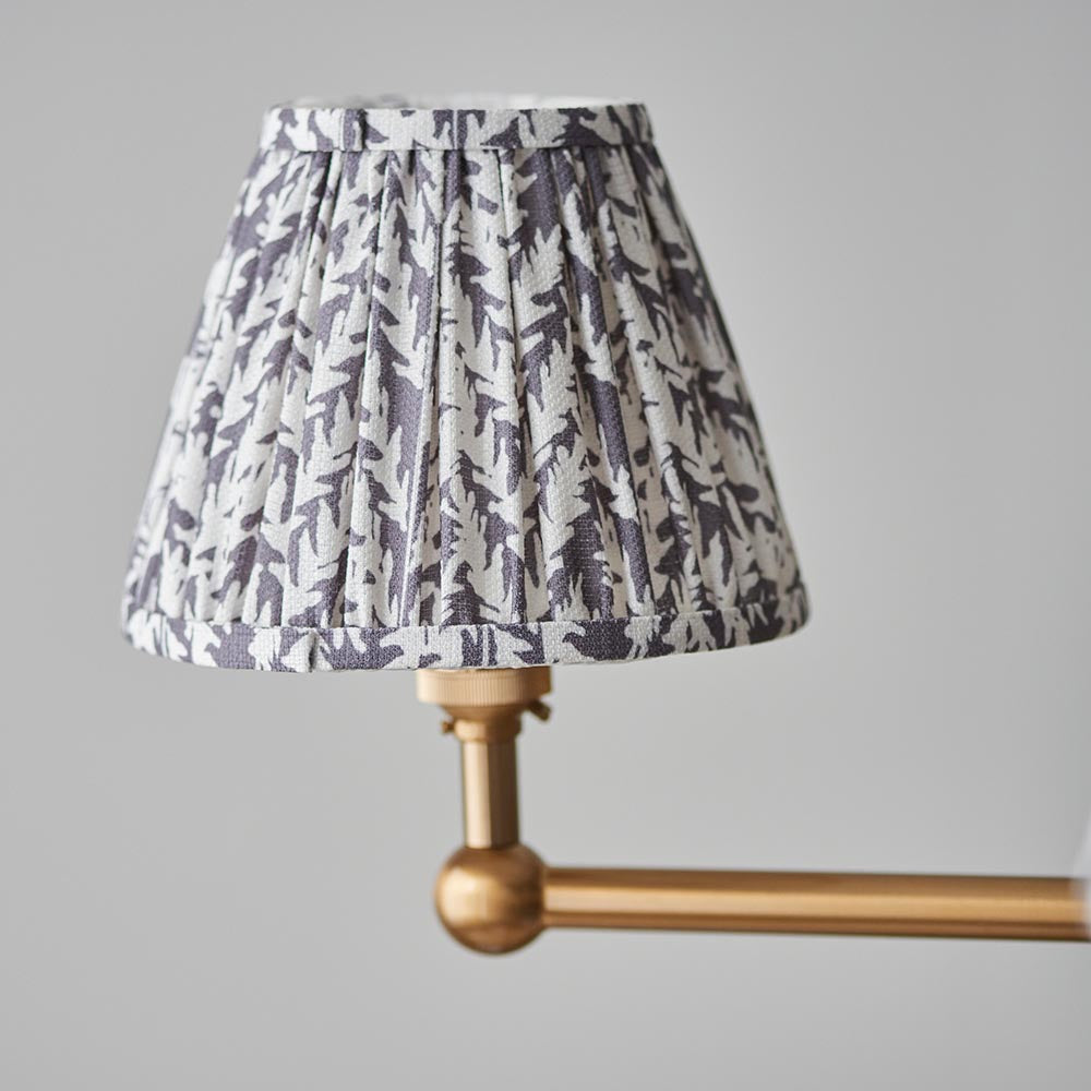 Santiago & Leaf 16cm Pearl grey shade 5Lt Pendant - Comet Lighting