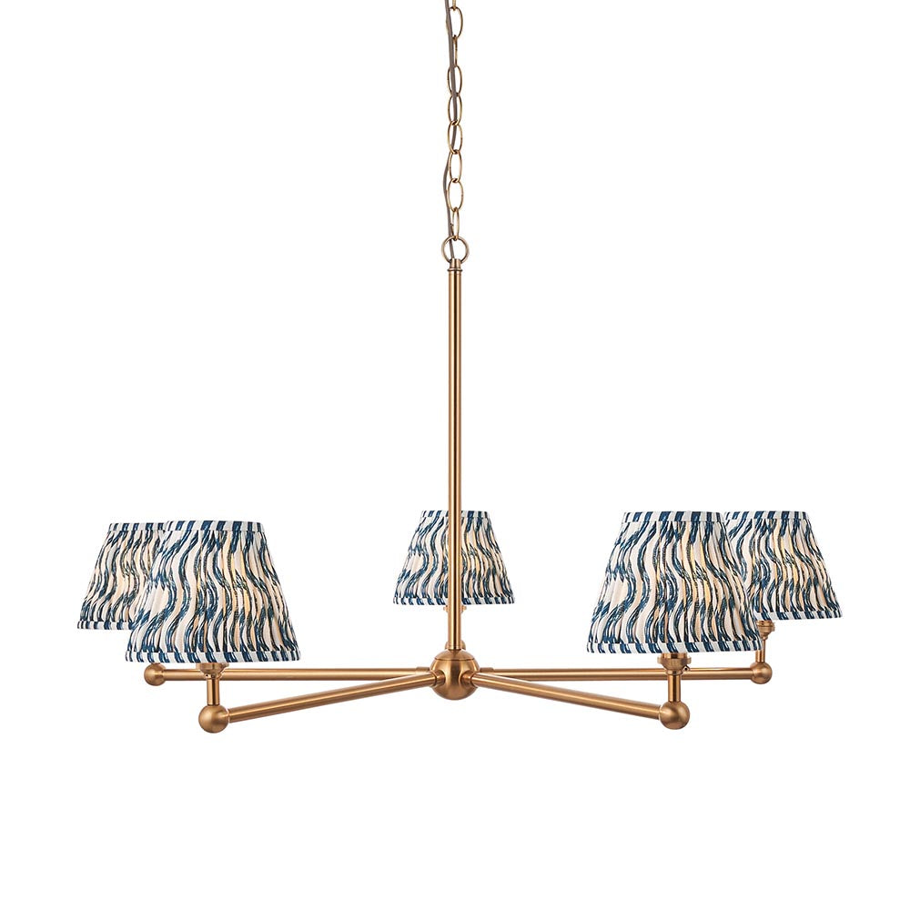 Santiago & Ripple 16cm Marlin blue shade 5Lt Pendant - Comet Lighting