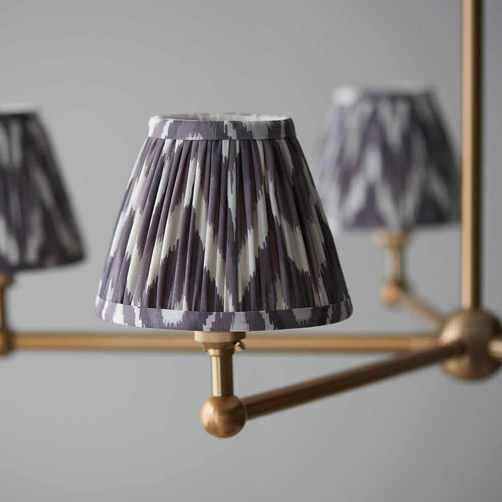 Santiago & Zigzag 16cm Pearl grey shade 5Lt Pendant - Comet Lighting