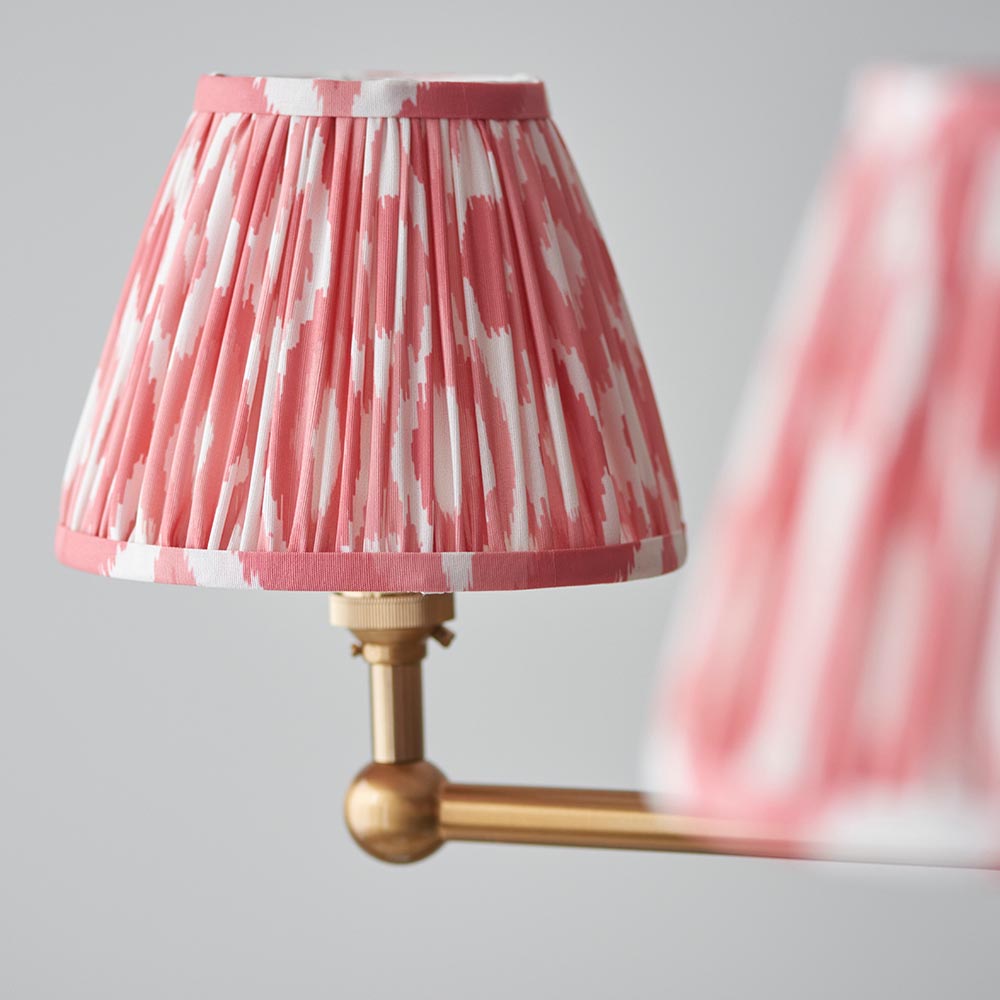 Santiago & Ikat 16cm Coral pink shade 5Lt Pendant - Comet Lighting