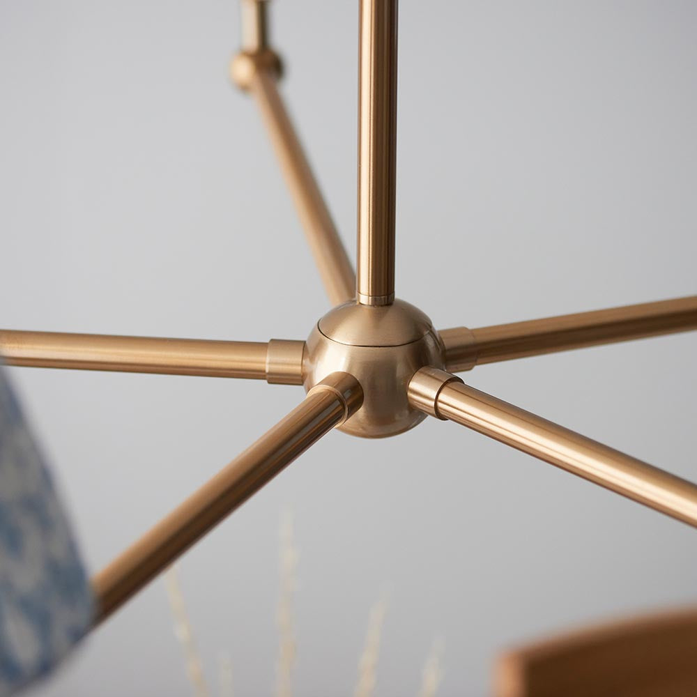 Santiago & Leaf 16cm Shell bay blue shade 5Lt Pendant - Comet Lighting