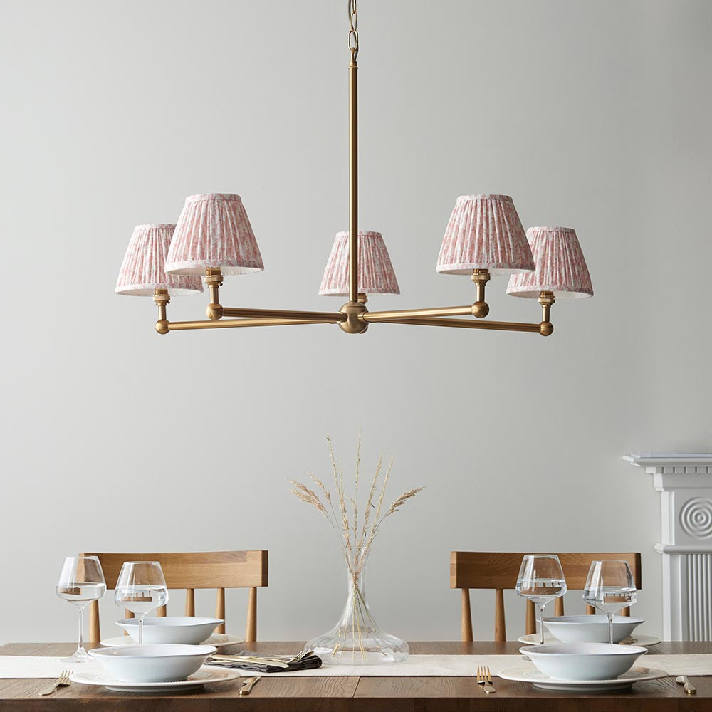 Santiago & Leaf 16cm Peachy keen shade 5Lt Pendant - Comet Lighting