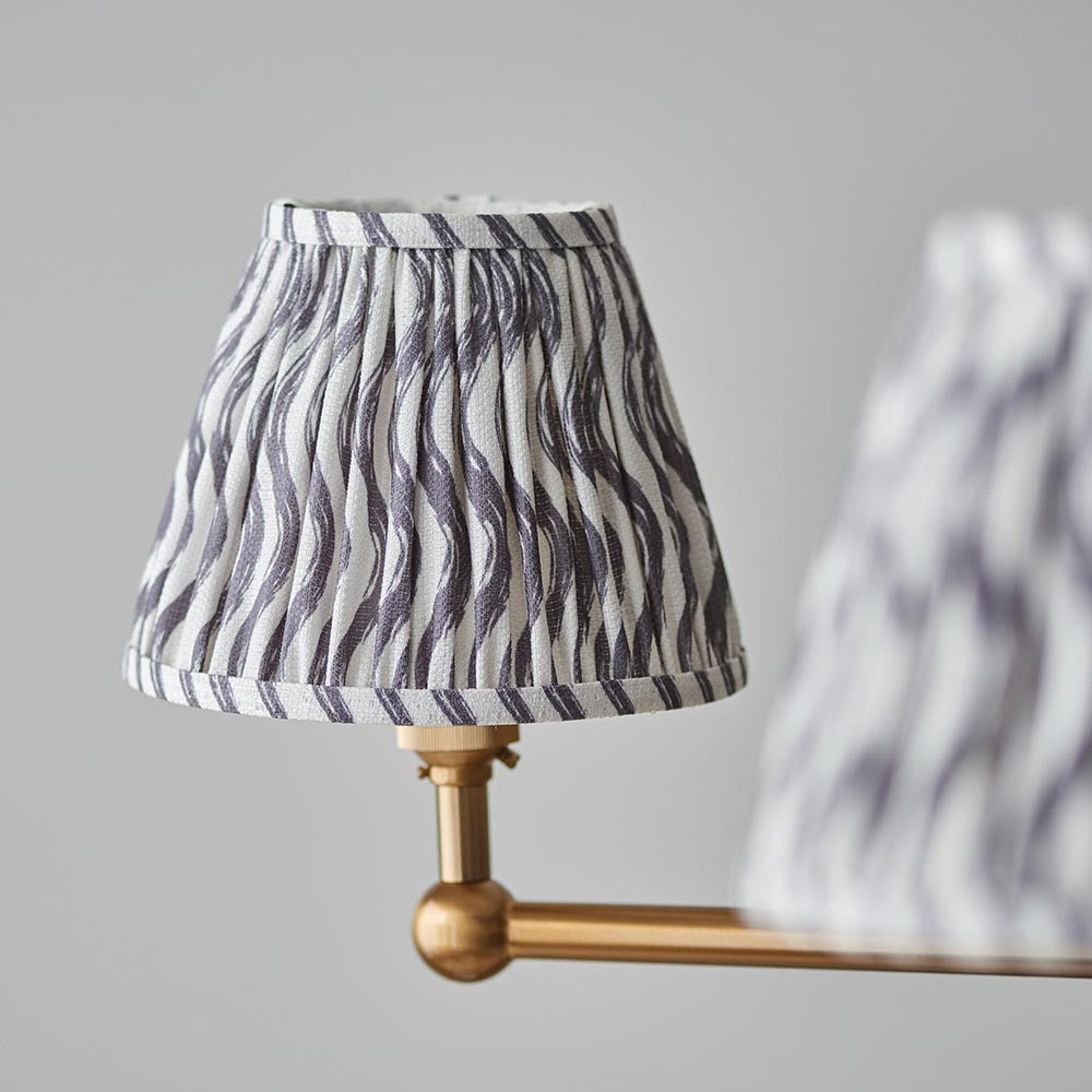 Santiago & Ripple 16cm Pearl grey shade 5Lt Pendant - Comet Lighting