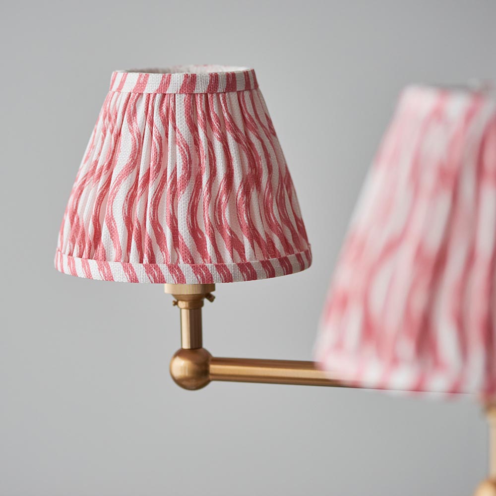 Santiago & Ripple 16cm Coral pink shade 5Lt Pendant - Comet Lighting