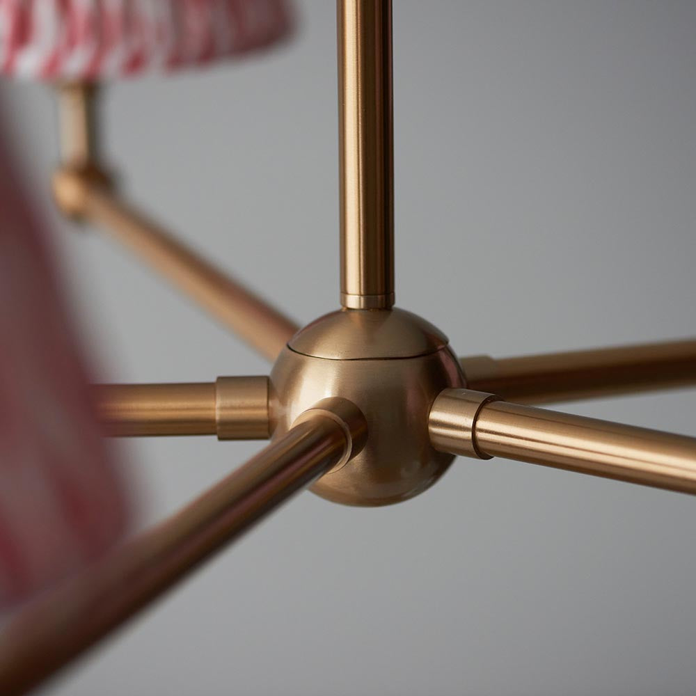 Santiago & Ripple 16cm Coral pink shade 5Lt Pendant - Comet Lighting