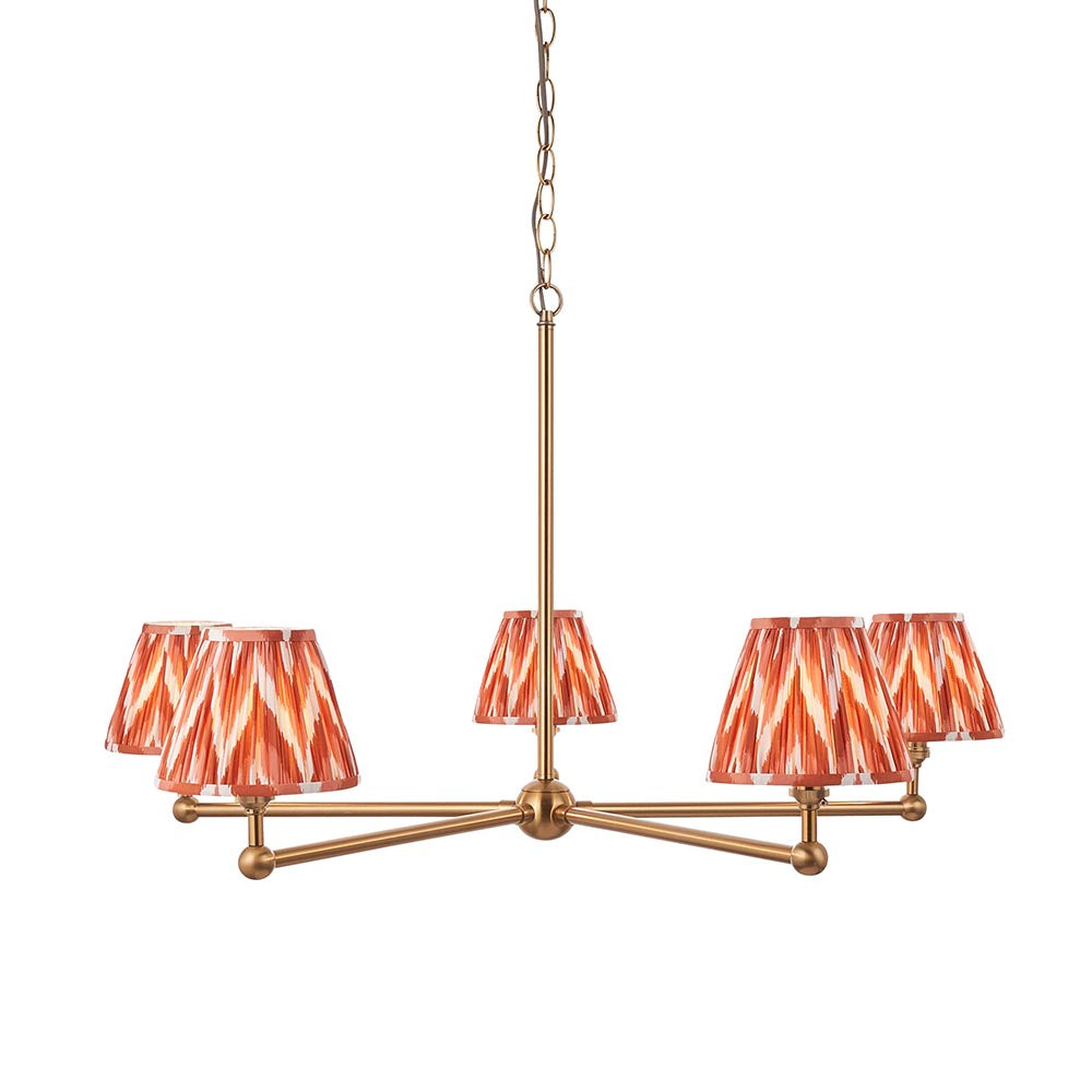 Santiago & Zigzag 16cm Apricot orange shade 5Lt Pendant - Comet Lighting