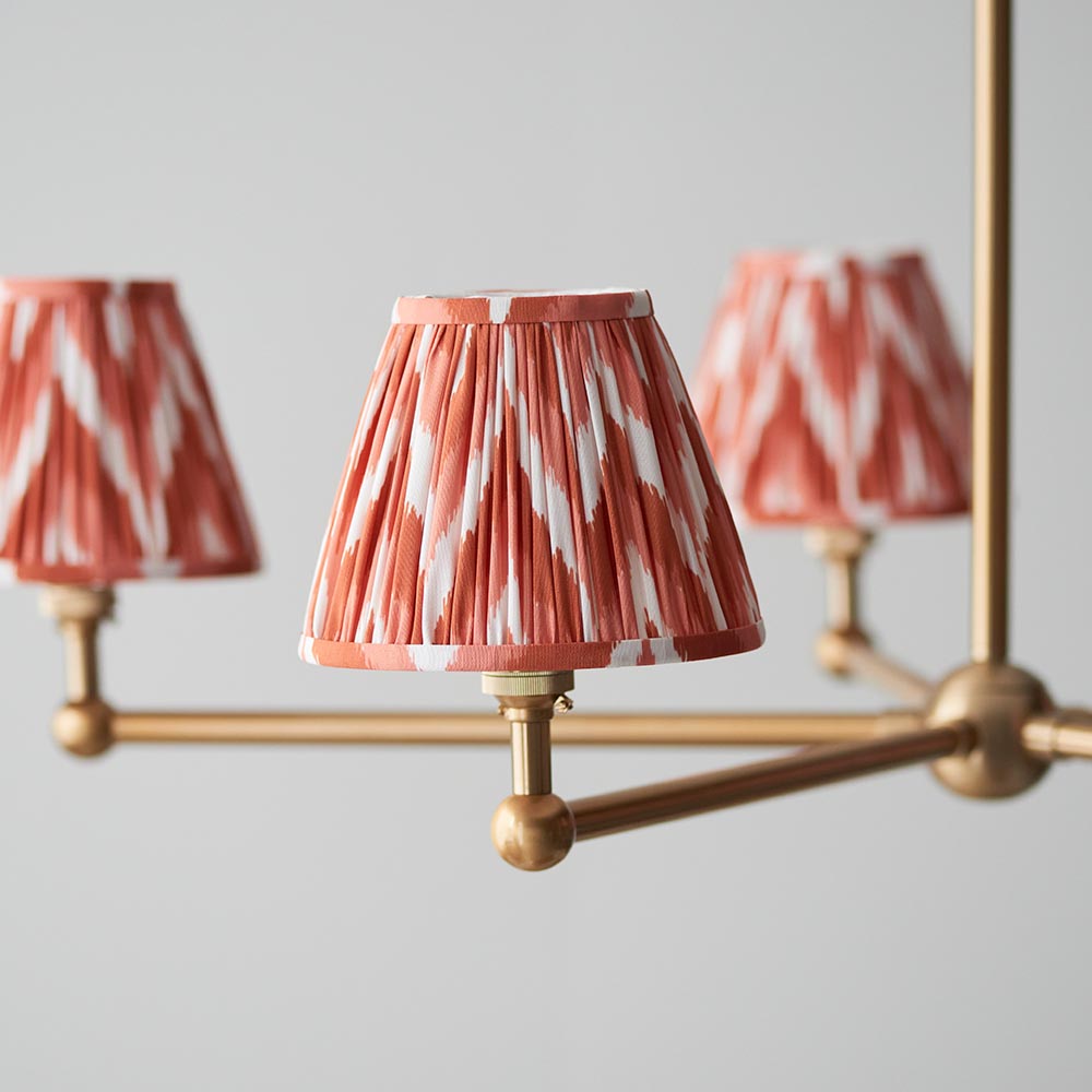 Santiago & Zigzag 16cm Apricot orange shade 5Lt Pendant - Comet Lighting