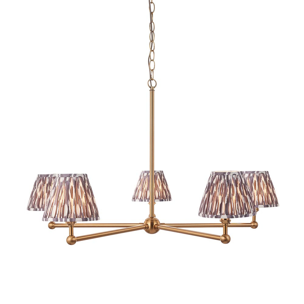Santiago & Ikat 16cm Pearl grey shade 5Lt Pendant - Comet Lighting