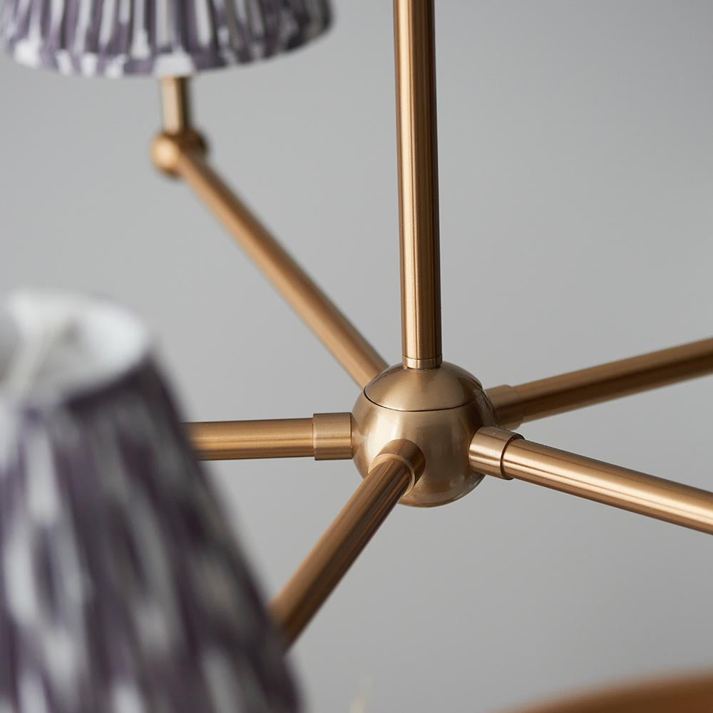 Santiago & Ikat 16cm Pearl grey shade 5Lt Pendant - Comet Lighting