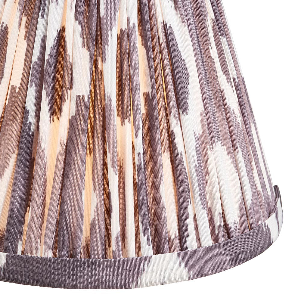 Santiago & Ikat 16cm Pearl grey shade 5Lt Pendant - Comet Lighting