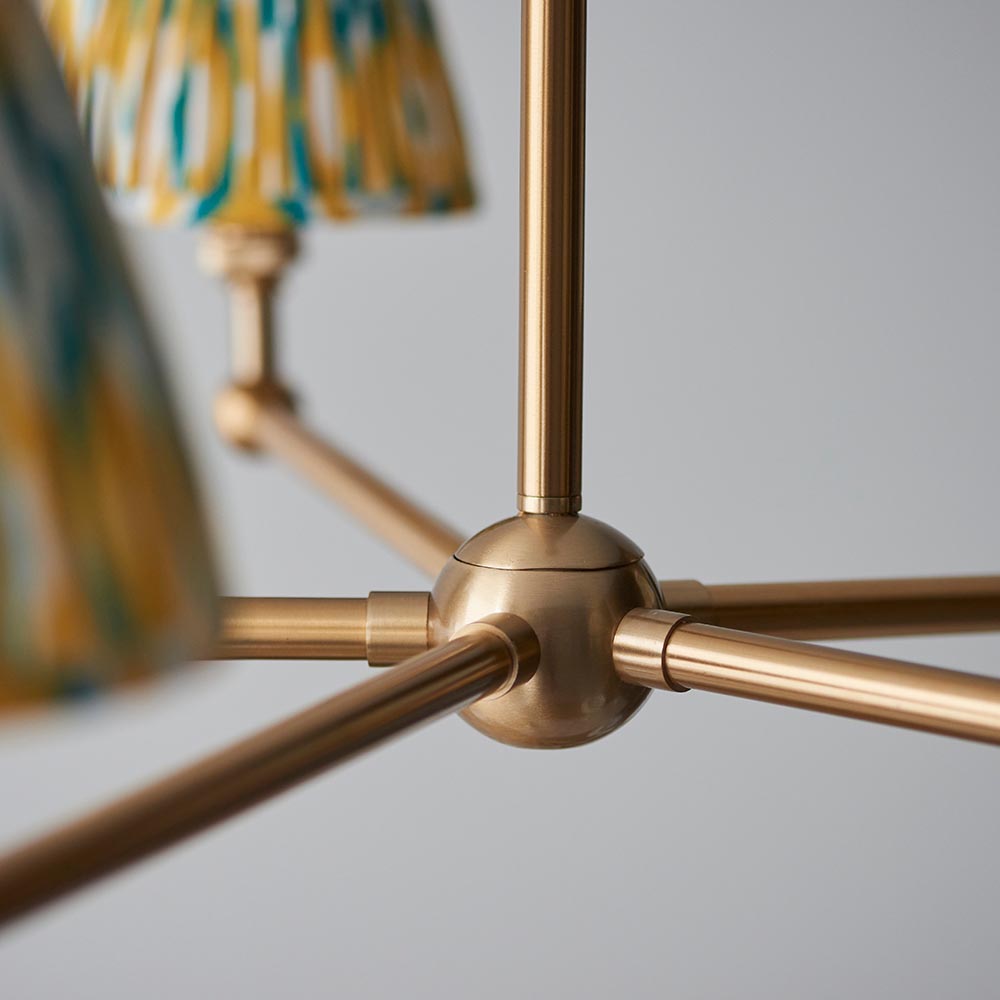 Santiago & Ikat 16cm Yellow & jade shade 5Lt Pendant - Comet Lighting