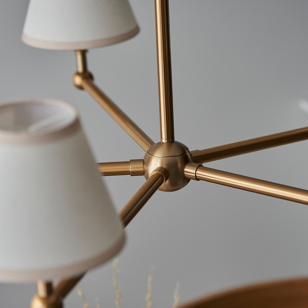 Santiago & Ivy 16cm Vintage white shade 5Lt Pendant - Comet Lighting