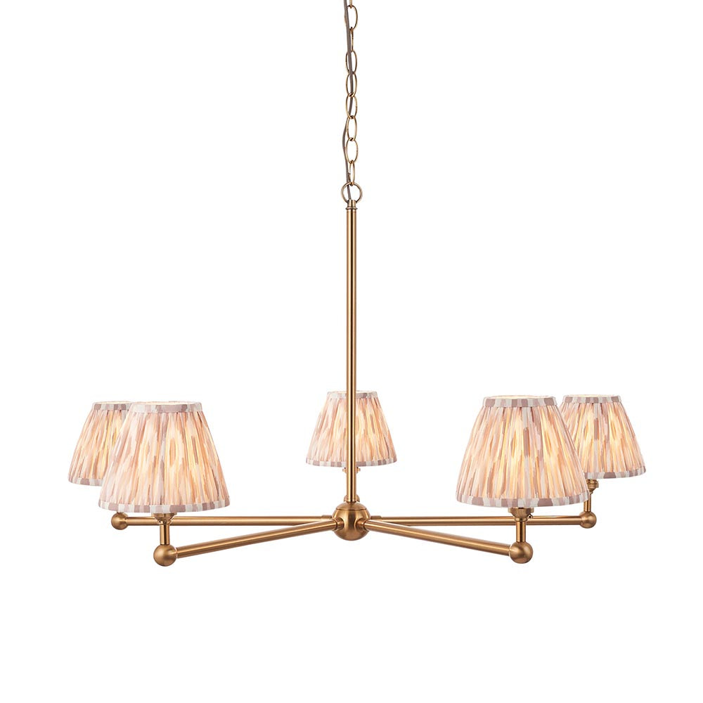 Santiago & Ikat 16cm Neutral shade 5Lt Pendant - Comet Lighting