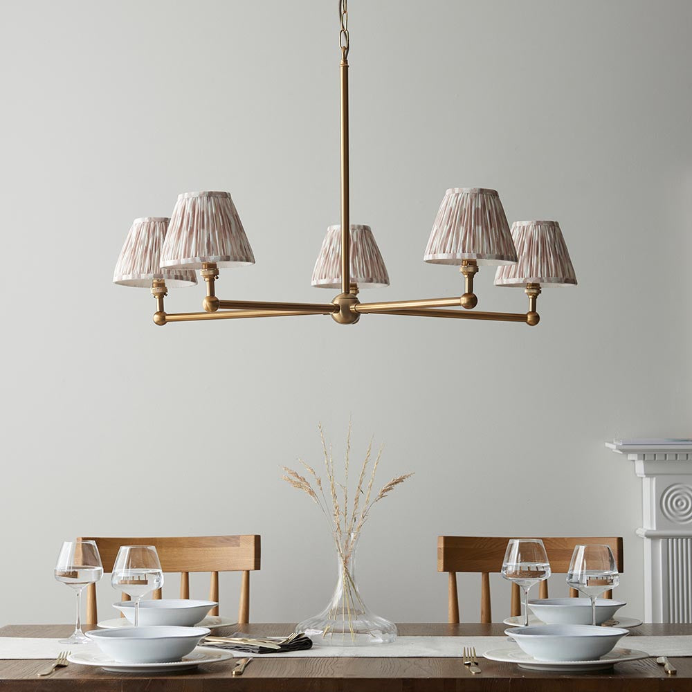 Santiago & Ikat 16cm Neutral shade 5Lt Pendant - Comet Lighting