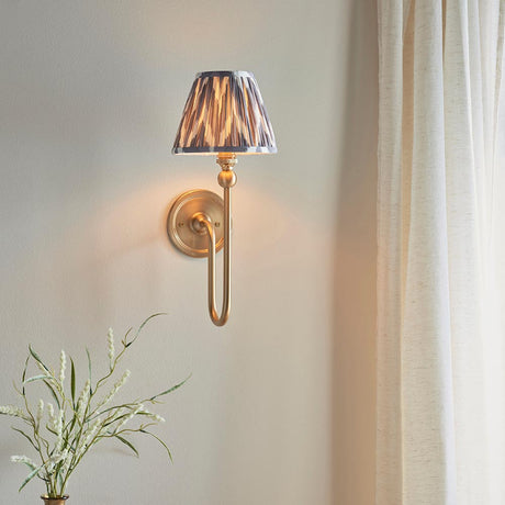 Santiago & Zigzag 16cm Pearl grey shade Wall Light - Comet Lighting