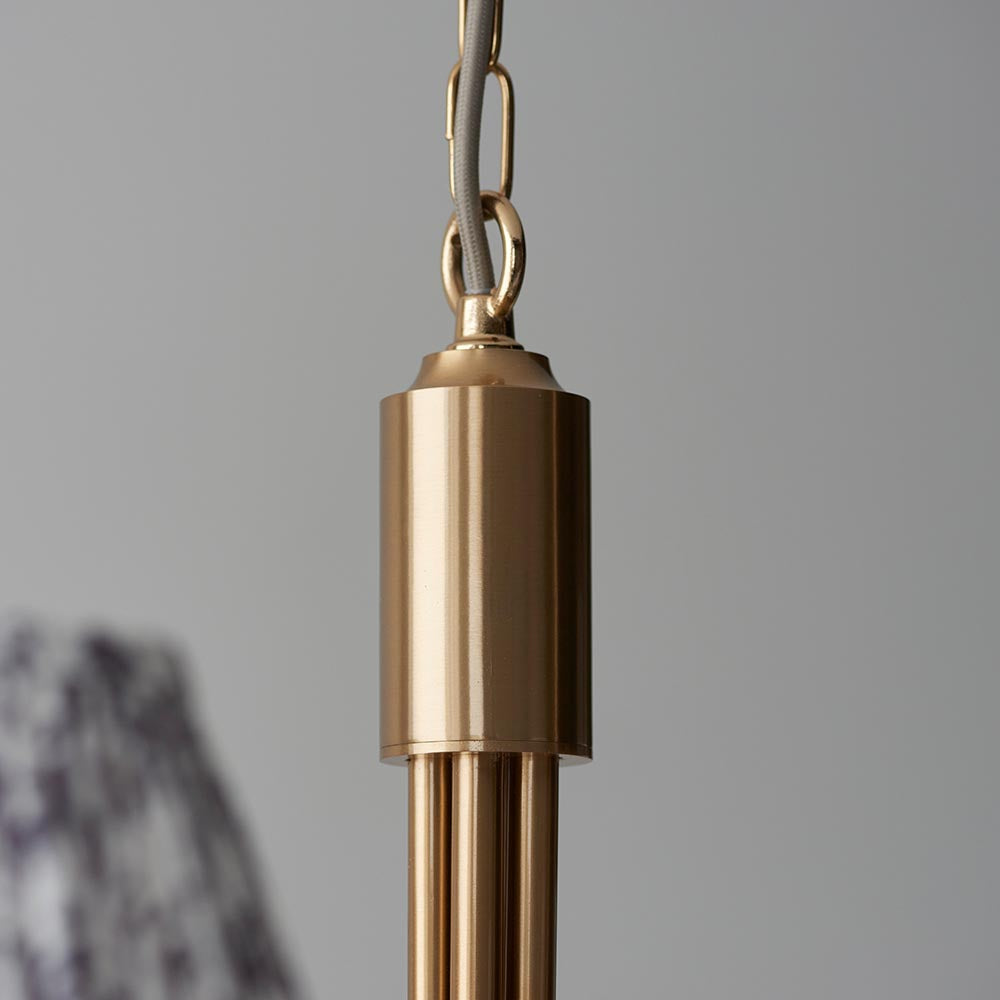 Santiago & Leaf 16cm Pearl grey shade 5Lt classic pendant - Comet Lighting