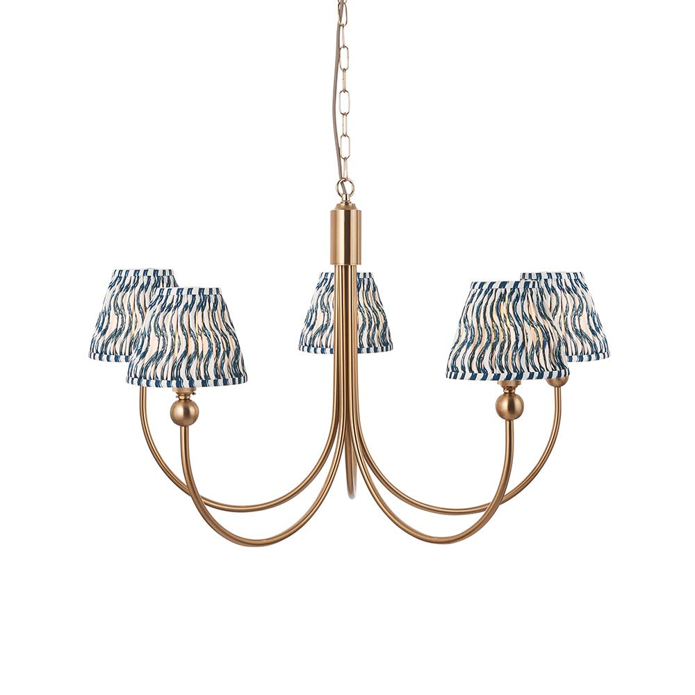 Santiago & Ripple 16cm Marlin blue shade 5Lt classic pendant - Comet Lighting