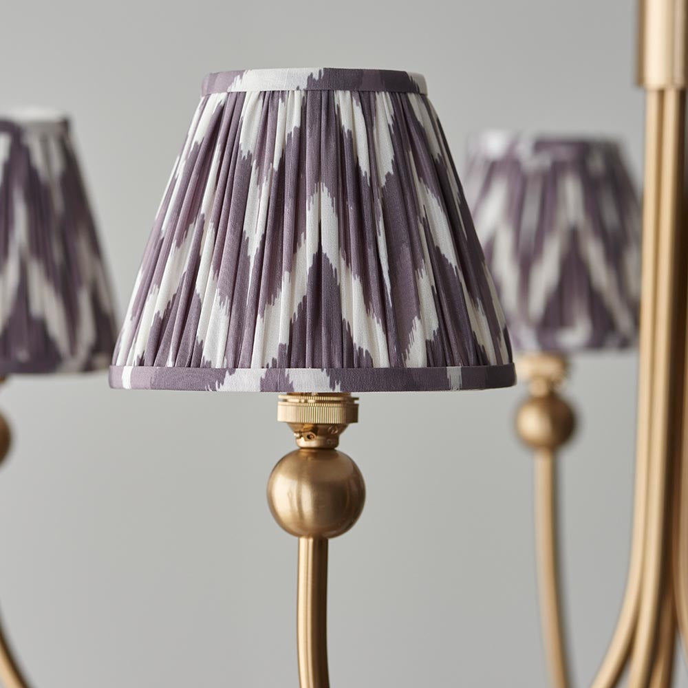 Santiago & Zigzag 16cm Pearl grey shade 5Lt classic pendant - Comet Lighting