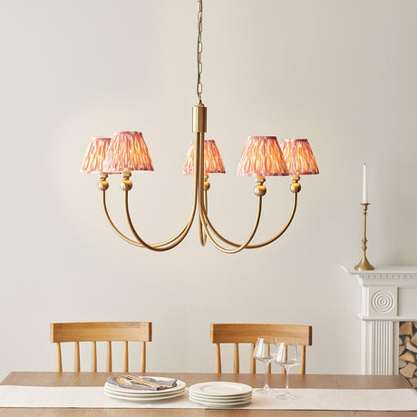 Santiago & Ikat 16cm Coral pink shade 5Lt classic pendant - Comet Lighting