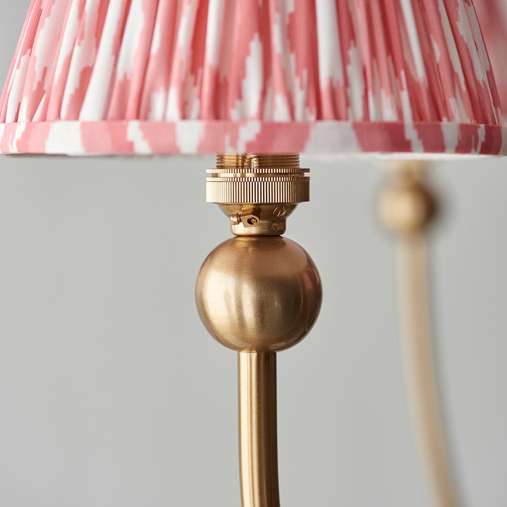 Santiago & Ikat 16cm Coral pink shade 5Lt classic pendant - Comet Lighting
