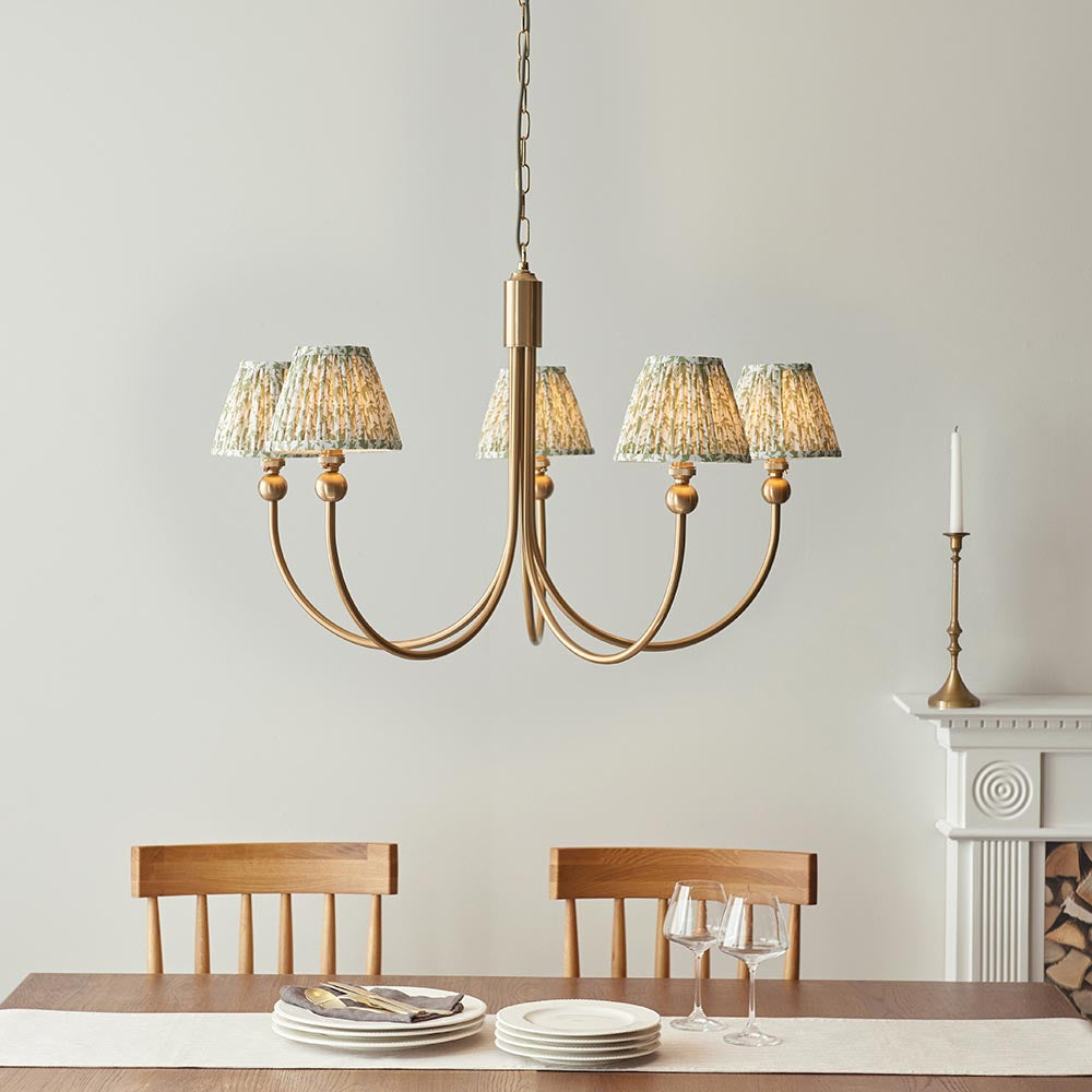 Santiago & Leaf 16cm Herb garden green shade 5Lt classic pendant - Comet Lighting