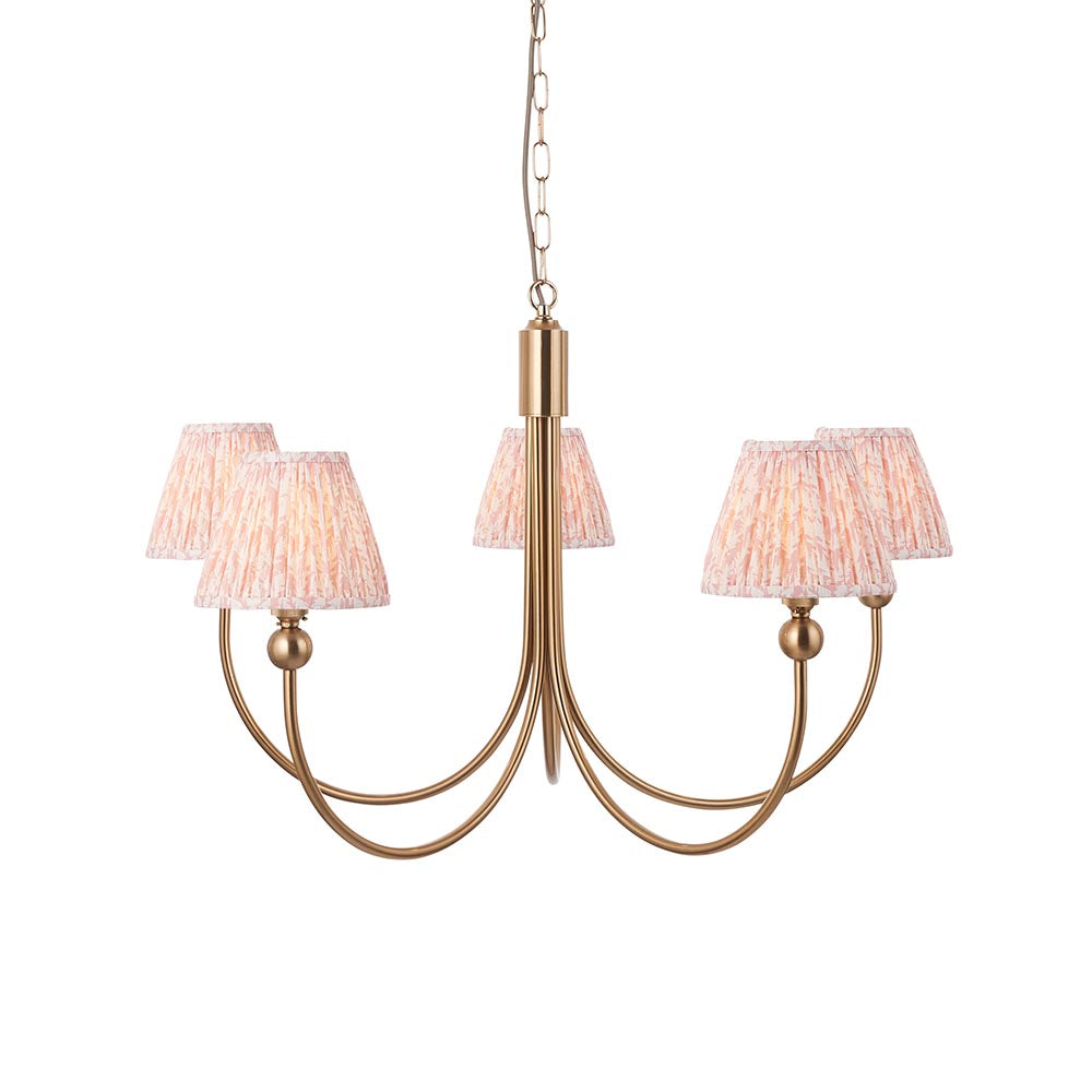 Santiago & Leaf 16cm Peachy keen shade 5Lt classic pendant - Comet Lighting
