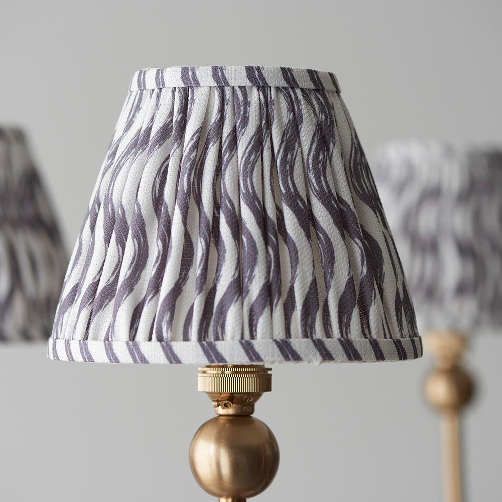 Santiago & Ripple 16cm Pearl grey shade 5Lt classic pendant - Comet Lighting