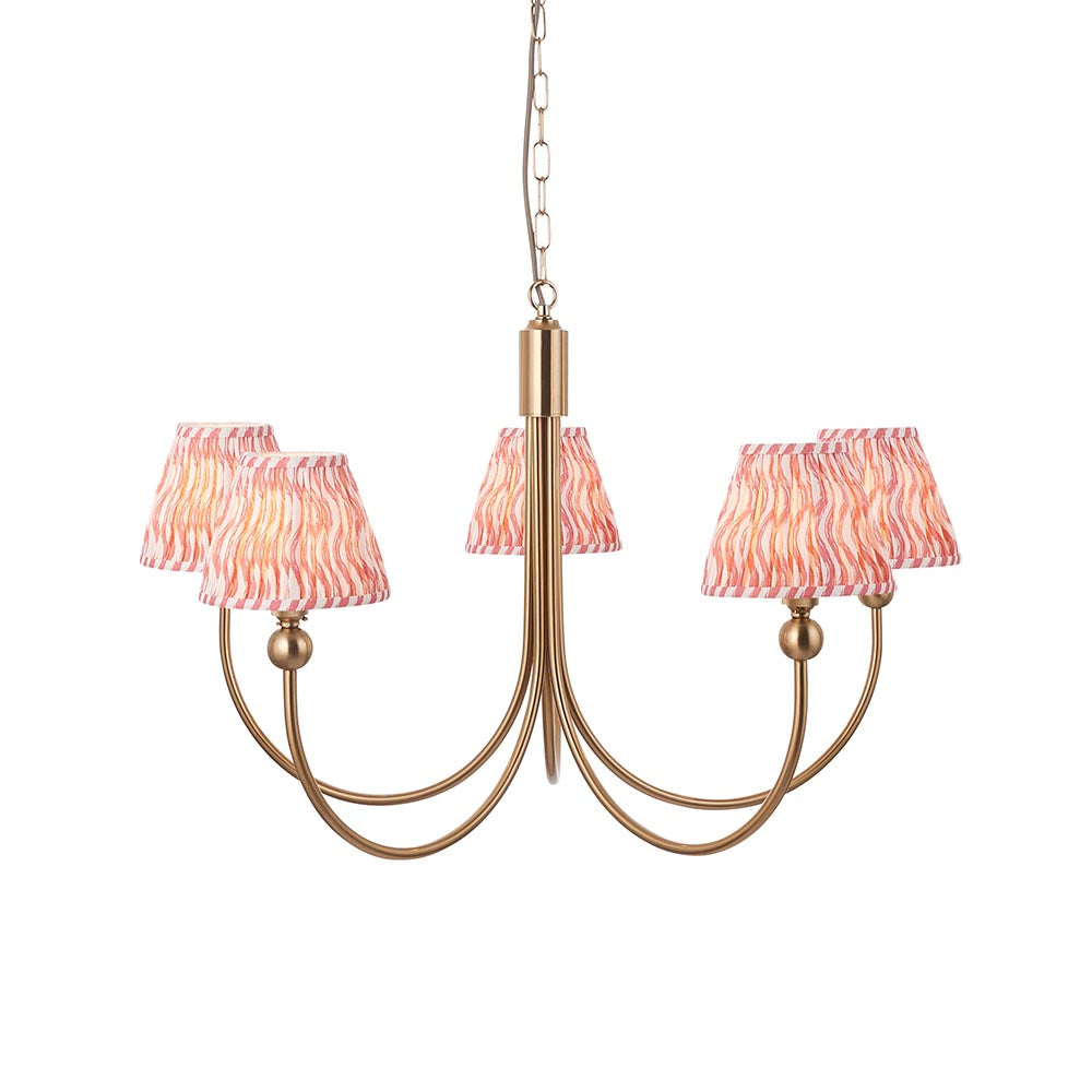 Santiago & Ripple 16cm Coral pink shade 5Lt classic pendant - Comet Lighting