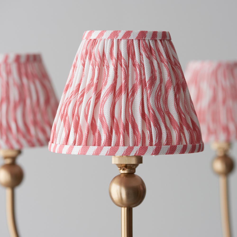 Santiago & Ripple 16cm Coral pink shade 5Lt classic pendant - Comet Lighting