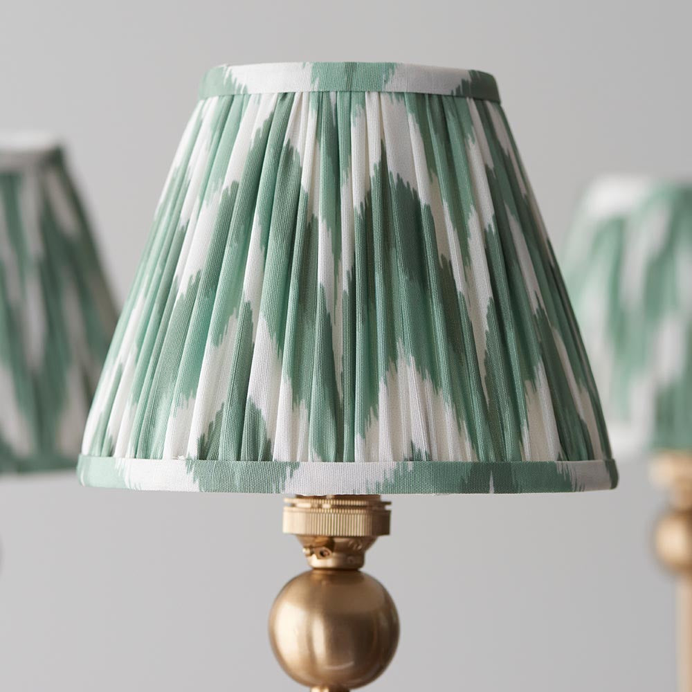 Santiago & Zigzag 16cm Cotswold green shade 5Lt classic pendant - Comet Lighting