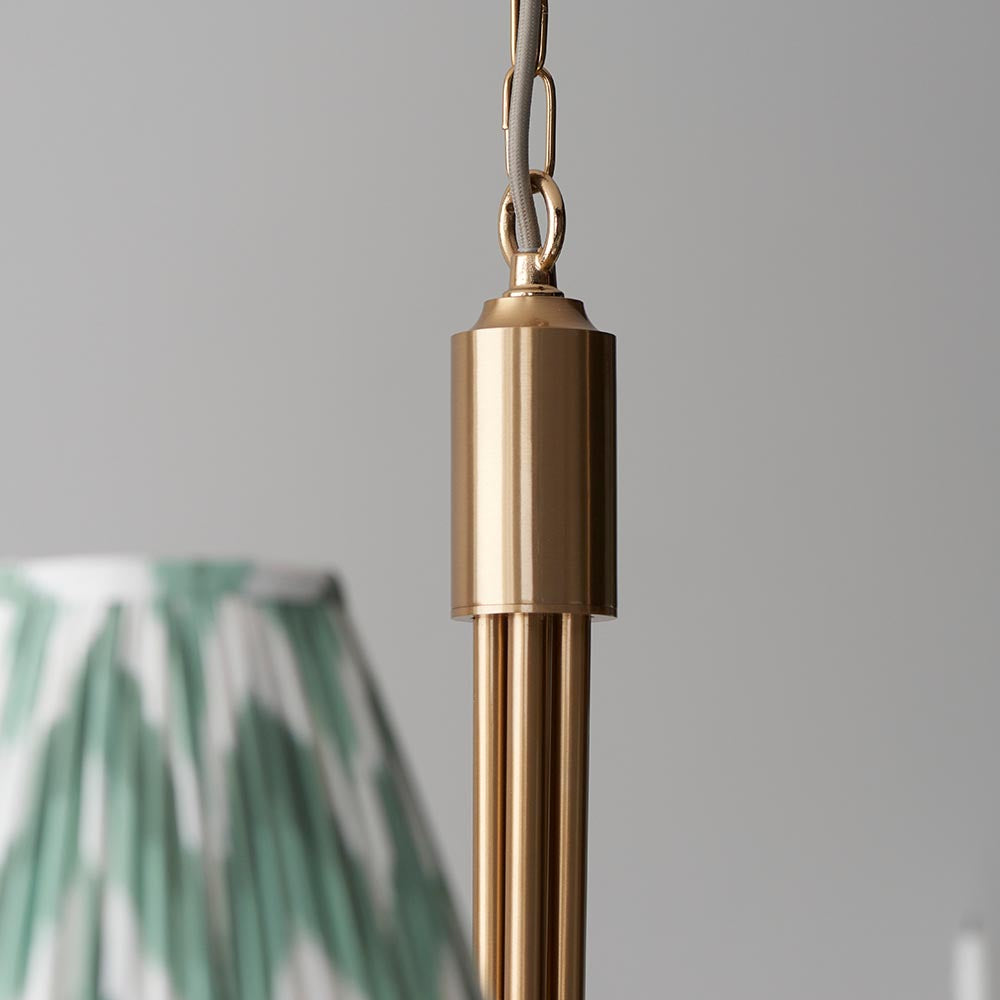 Santiago & Zigzag 16cm Cotswold green shade 5Lt classic pendant - Comet Lighting