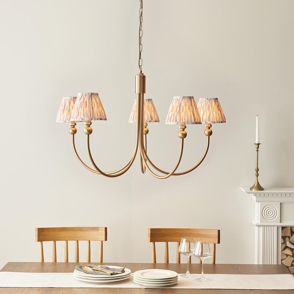 Santiago & Ikat 16cm Neutral shade 5Lt classic pendant - Comet Lighting