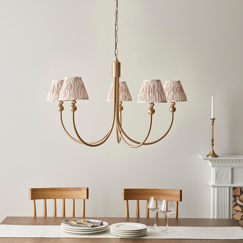 Santiago & Ikat 16cm Neutral shade 5Lt classic pendant - Comet Lighting