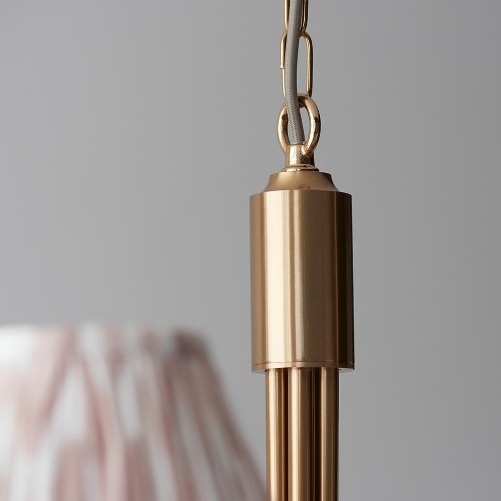 Santiago & Ikat 16cm Neutral shade 5Lt classic pendant - Comet Lighting