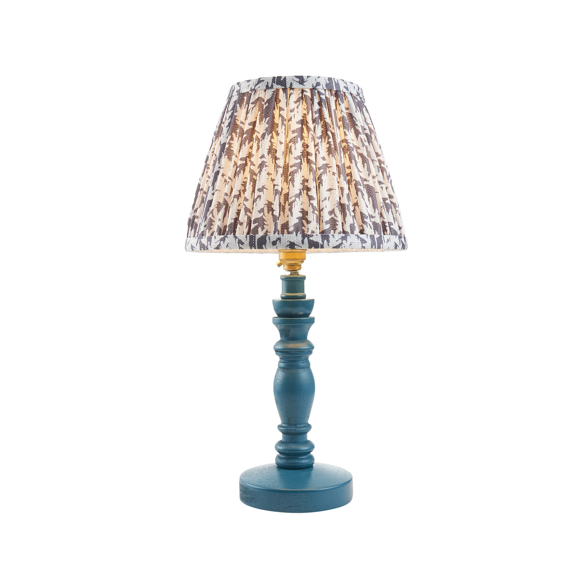 Wooden Blue Bibury & Leaf 20cm Pearl grey shade - Comet Lighting