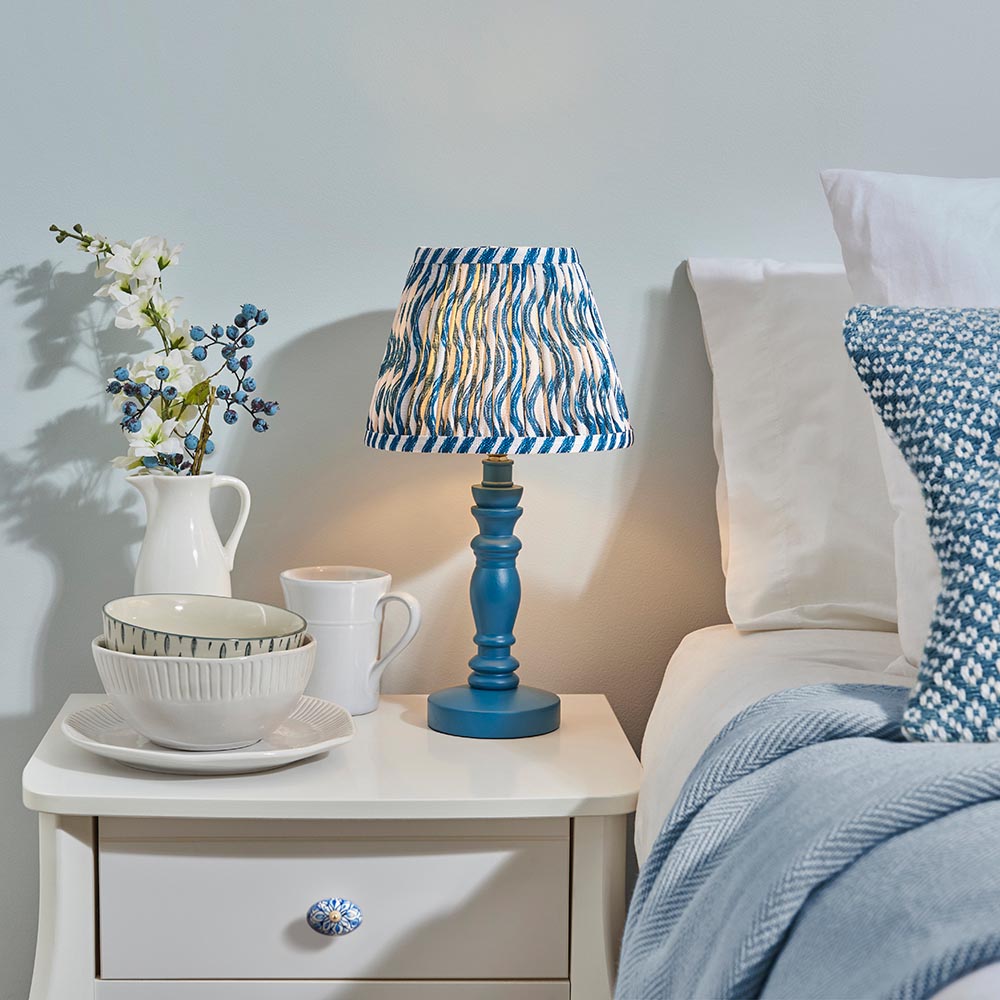 Wooden Blue Bibury & Ripple 20cm Marlin blue shade - Comet Lighting