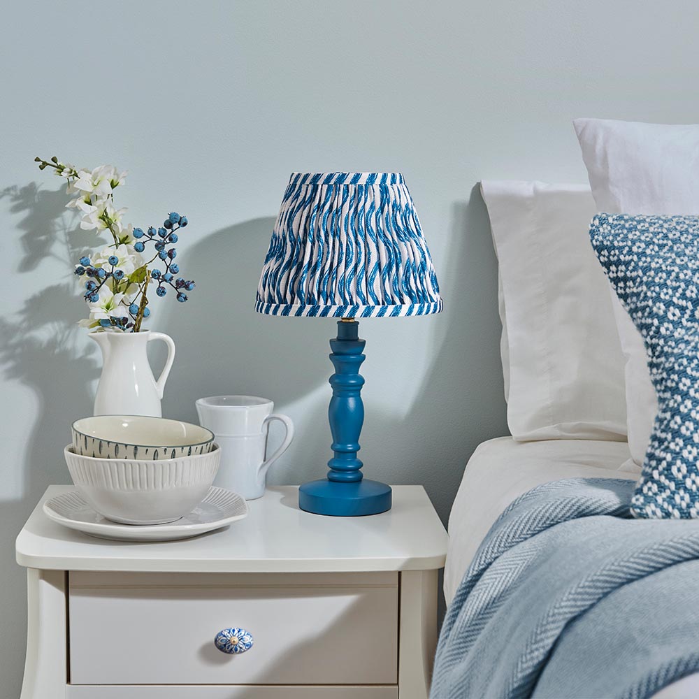 Wooden Blue Bibury & Ripple 20cm Marlin blue shade - Comet Lighting