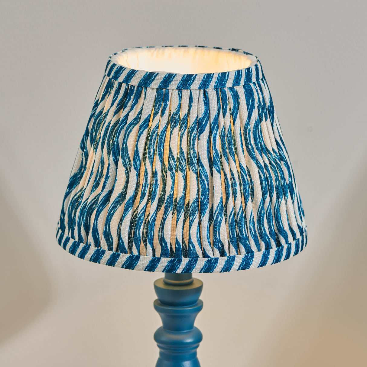 Wooden Blue Bibury & Ripple 20cm Marlin blue shade - Comet Lighting