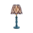 Wooden Blue Bibury & Zigzag 20cm Pearl grey shade - Comet Lighting